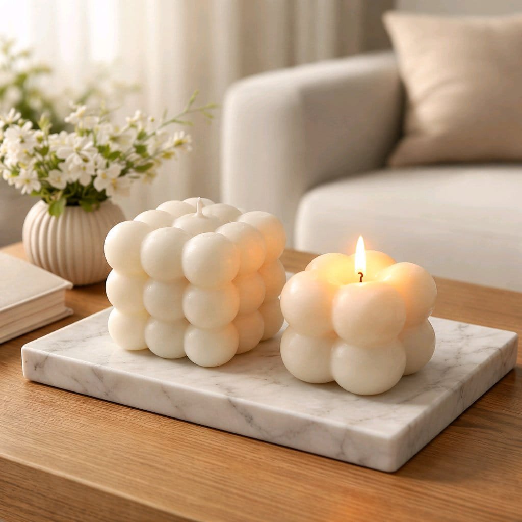 Vela Cubo Bubble Roja - Imagen 2