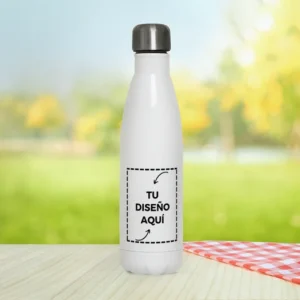 Botella térmica blanca personalizable con tu diseño